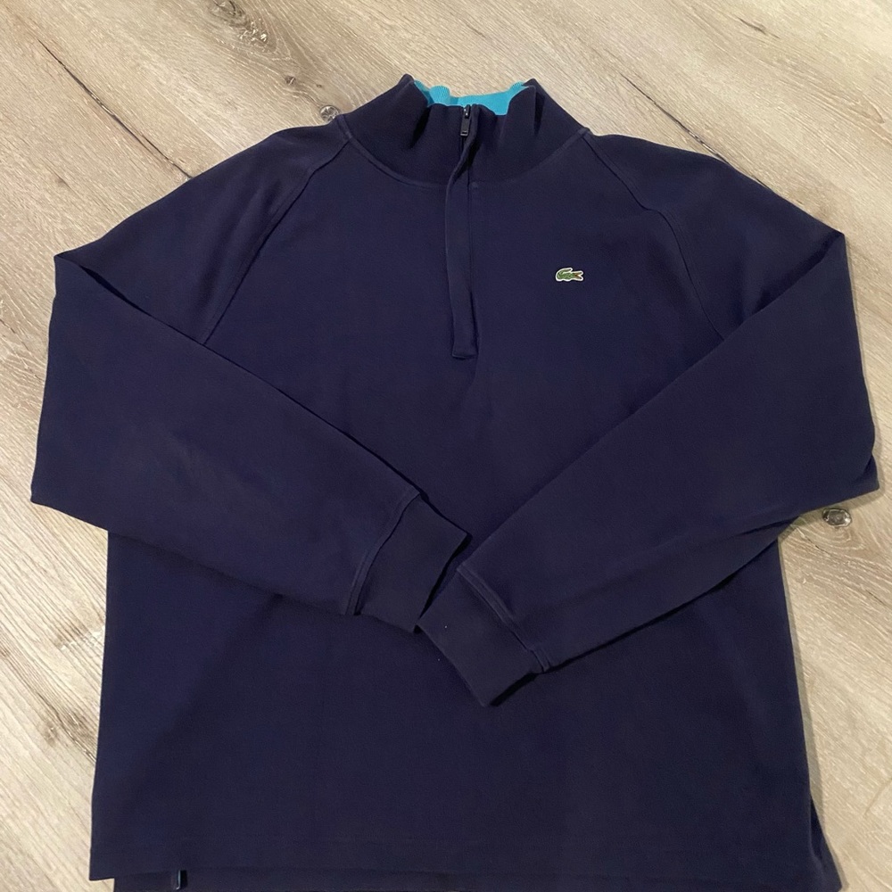 Men’s Lacoste 3/4 Zip Sweatshirt (Navy)